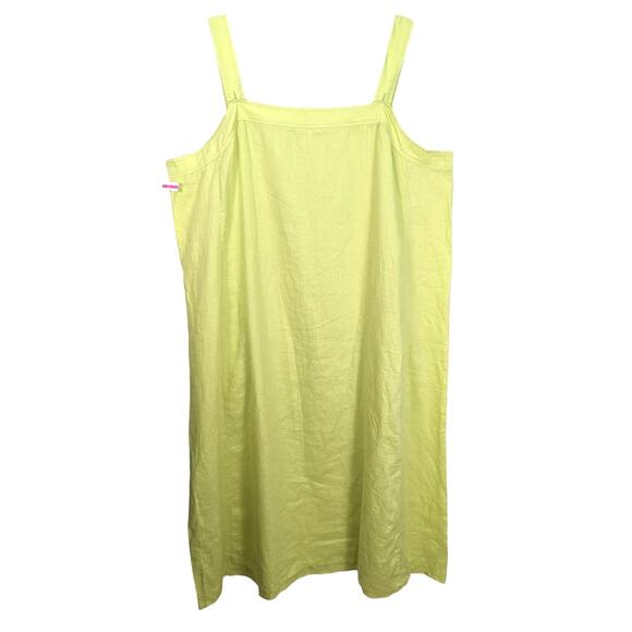Eileen Fisher Organic Linen Square Neck Maxi Dress Jumper Honeydew Green New 2X - Picture 3 of 10